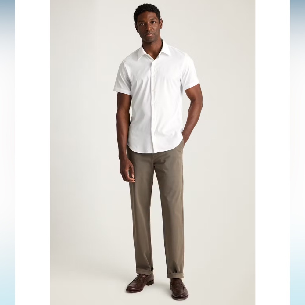 Bonobos Men's tech slim fit short sleeve White Button Down Shirt